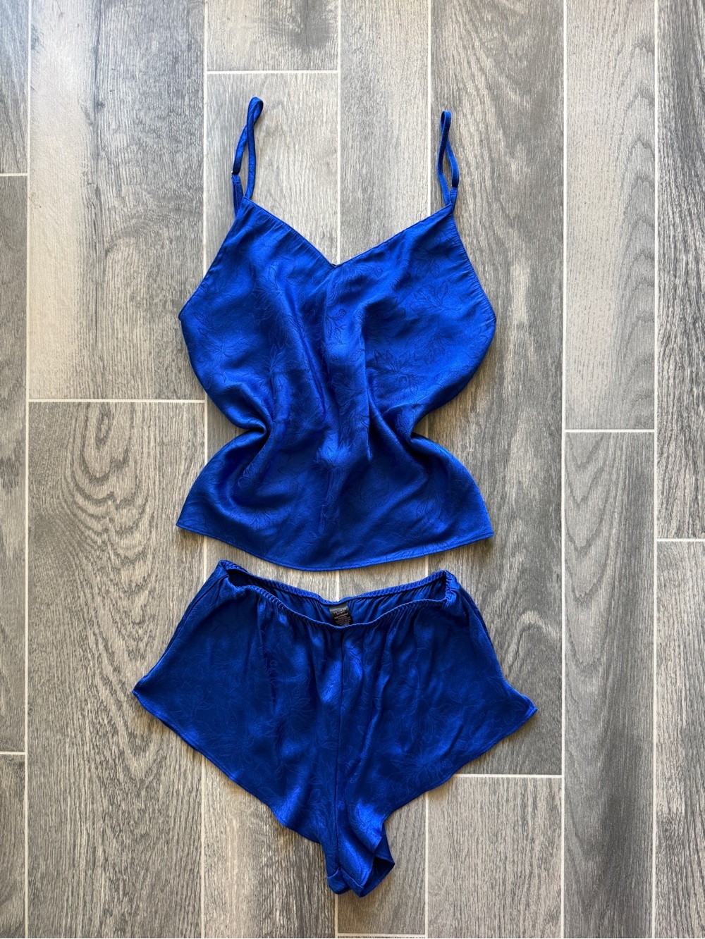 Victoria’s Secret Silk-Feel Royal Blue Cami & Short Sleep Set